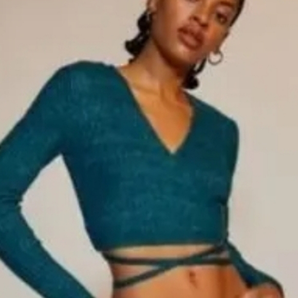 NWT Urban Outfitters Deep Teal Knit Top - Picture 1 of 8